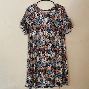LOFT Bouquet Smocked Swing Dress